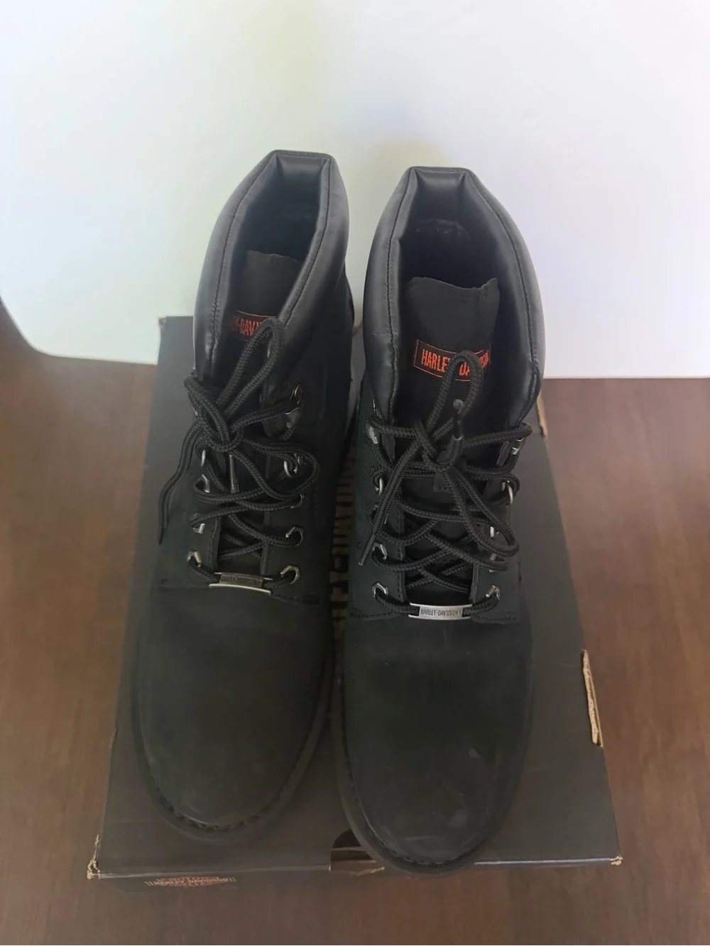Harley-Davidson Men's Black Lace-Up Ankle Boots Size 11